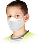 Dreilagige Baumwoll-Hygienemaske für Kinder SAFER WHITE, 10 Stück