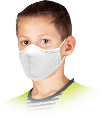Mascherina igienica per bambini in cotone a tre strati SAFER WHITE, confezione da 10 pezzi
