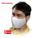 Dreilagige Baumwoll-Hygienemasken SAFER WHITE, 10 Stück