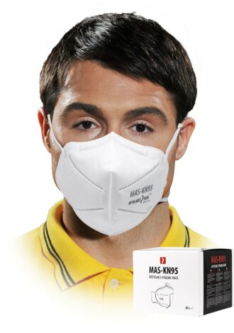 Weiße KN95-Hygienemaske aus Polypropylen, 5-lagig, 20 Stück