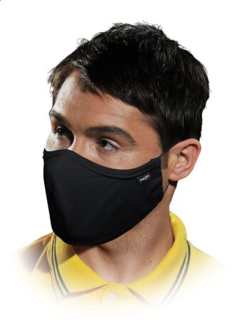 Dreilagige Baumwoll-Hygienemasken SAFER BLACK, 10 Stück