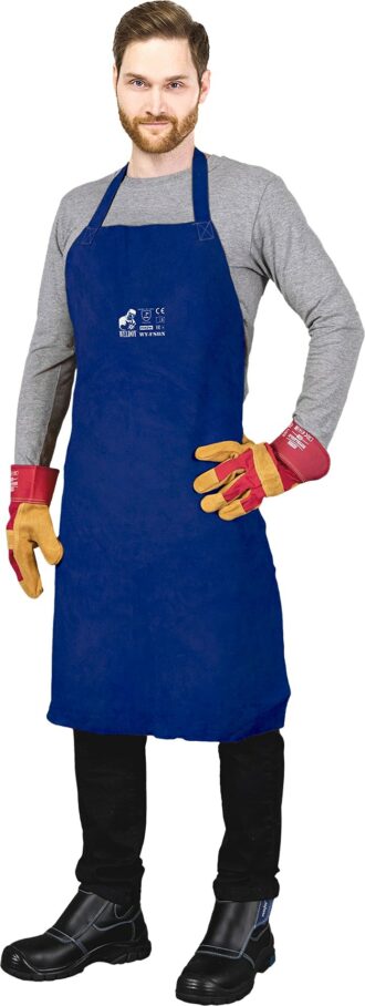 Grembiule da lavoro in pelle per saldatori WELD BLUE 60x90 cm