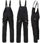 Arbeitshose mit Hosenträgern FORCE BLACK GRAU