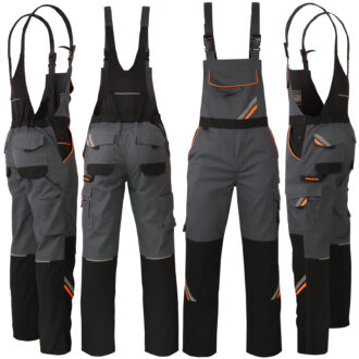 Tuta da lavoro con bretelle PRO GREY DUAL