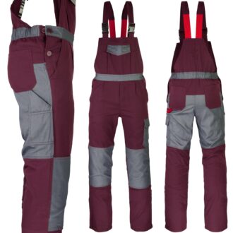 Pantaloni da lavoro con bretelle DELUX BURGUNDY