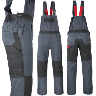 Arbeitshose mit Hosenträgern DELUX GREY