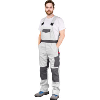 Arbeitshose mit Hosenträgern DELUX WHITE