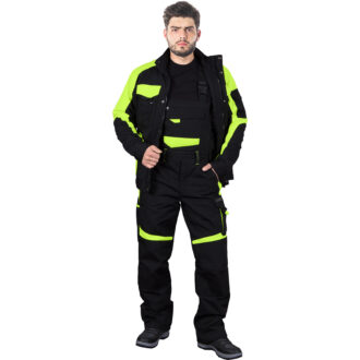 Pantaloni da lavoro invernali con bretelle TANZO FLUO