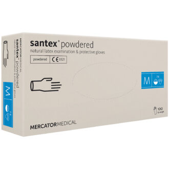 Diagnostische Latexhandschuhe, 100 Stück, MERCATOR Santex®, gepudert, strukturiert