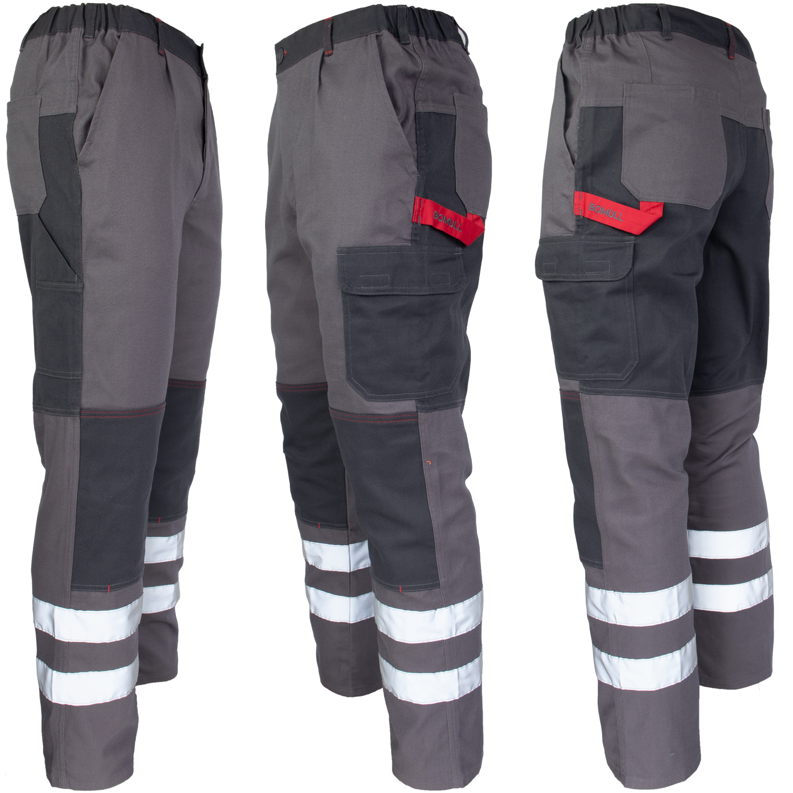 Baumwollhose mit hoher Taille DELUX REFLEX GREY Baumwollhose mit hoher Taille DELUX REFLEX GREY