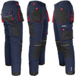 Winter-Arbeitshose bis zur Taille PROFI NAVY RED