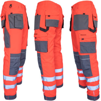 Reflektierende Arbeitsanzüge PROFI HIVIS GREY RED