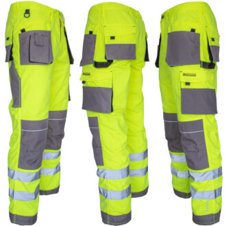 Reflektierende Arbeitsanzüge PROFI HIVIS GREY GELB