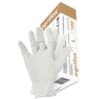 OGRIFOX Einweg-Latexhandschuhe, 100 Stück, gepudert
