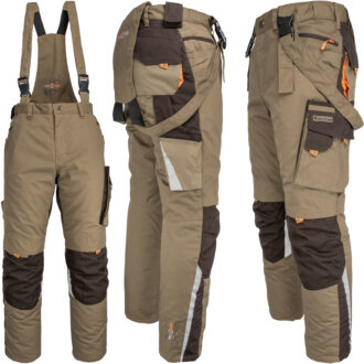 Pantaloni da lavoro invernali con bretelle 2 in 1 NEWAGE BROWN