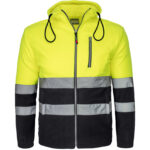 Reflektierendes Fleece-Kapuzensweatshirt HIVIS HOOD BLACK