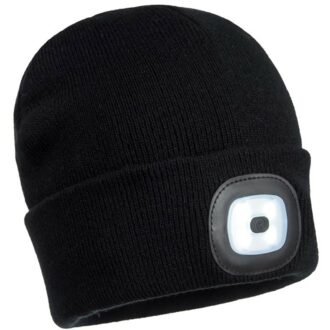 Wintermütze mit LED-Taschenlampe SHINE BLACK