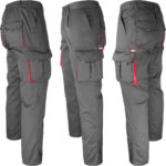 Pantaloni da lavoro con elastan MANNLAND GREY RED