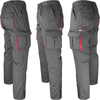 Pantaloni da lavoro con elastan MANNLAND GREY RED