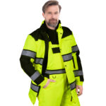 Lange, reflektierende Winterjacke MILE YELLOW