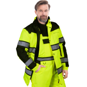 Lange, reflektierende Winterjacke MILE YELLOW