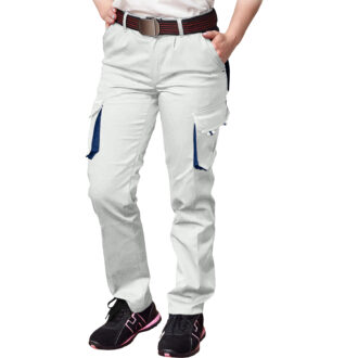 Tuta da lavoro da donna con elastan FRAULAND WHITE BLUE