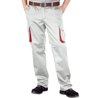 Arbeitshose mit Elasthan MANNLAND WHITE RED
