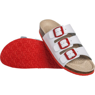 Orthopädische Damen-Pantoletten KORK FUN RED