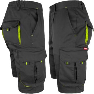 Pantaloncini da lavoro da donna con elastan FRAULAND BLACK YELLOW