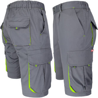 Pantaloncini da lavoro da donna con elastan FRAULAND GREY YELLOW
