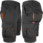 Arbeitsshorts mit Elasthan von MANNLAND BLACK ORANGE