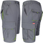 Arbeitsshorts mit Elasthan MANNLAND GREY YELLOW