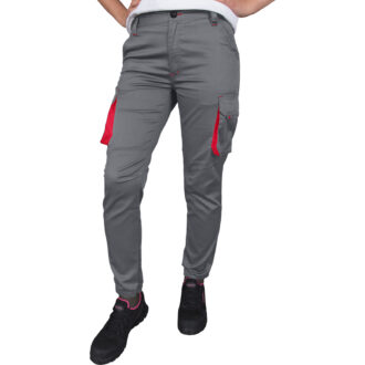 Damen-Arbeitsoveralls mit Elasthan von FRAUJOG GREY RED