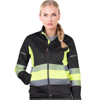 Elastische Damen-Arbeitsjacke FRAULAND HIVIS BLACK