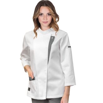 Weißer DOLCE-Kochmantel für Damen