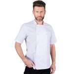 Weiße SEMPRE-Kochjacke mit kurzen Ärmeln