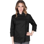 Schwarzes Koch-Rondon aus Baumwolle VOLTA für Damen