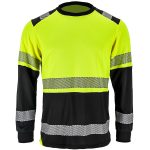 Reflektierendes Arbeits-T-Shirt mit langen Ärmeln IGUANA BLACK
