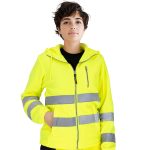 Damen-Fleece-Kapuzenjacke mit Reflektorstreifen MANTIS HOOD HIVIS