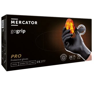 Einweg-Nitrilhandschuhe, 50 Stück, MERCATOR® GoGrip BLACK, puderfrei