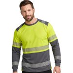 Reflektierendes Arbeits-T-Shirt mit langen Ärmeln IGUANA GREY